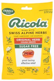 RICOLA: Original Herb Cough Drops Sugar Free, 45 pc