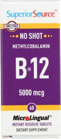 SUPERIOR SOURCE: No Shot Methylcobalamin B-12 5000mcg, 60 tb