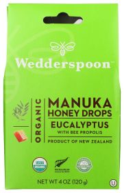 WEDDERSPOON: Organic Manuka Honey Drops Eucalyptus, 4 oz