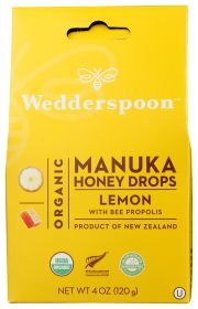 WEDDERSPOON: Organic Manuka Honey Drops Lemon, 4 oz