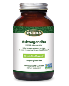 FLORA HEALTH: Ashwagandha KSM 66 Stress and Mood Support, 120 vc