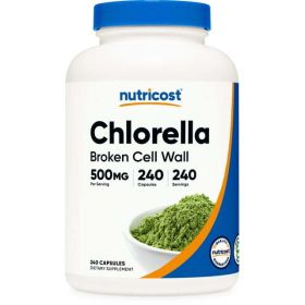 Nutricost Chlorella Capsules 500mg, 240 Capsules, Supplement