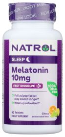 NATROL: Melatonin Fast Dissolve Citrus Tablets 10mg, 60 cp