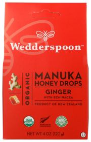 WEDDERSPOON: Organic Manuka Honey Drops Ginger, 4 oz