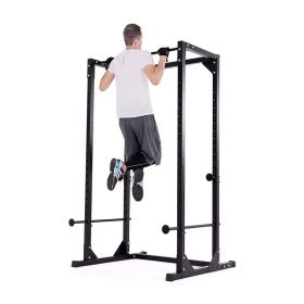 Indoor Strength Training Adjustable Heights Multi-Function Fitness Pull Up Equipment (Color: BLACK, Type: Style B)