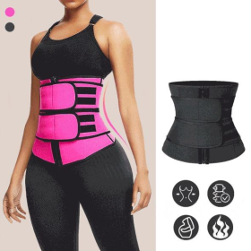 Modeling strap Neoprene Sauna Waist Trainer Corset Sweat Belt for Women Weight Loss Compression Trimmer Tummy Control Strap (Color: BLACK, size: S)