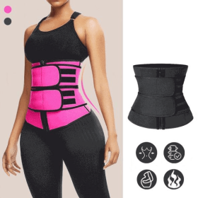 Modeling strap Neoprene Sauna Waist Trainer Corset Sweat Belt for Women Weight Loss Compression Trimmer Tummy Control Strap (Color: BLACK, size: XXL)