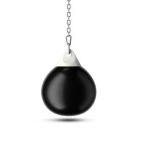 Home Gym 21 Inch Water Punching Bag with Adjustable Metal Chain (Color: BLACK, Type: Exercise & Fitness)