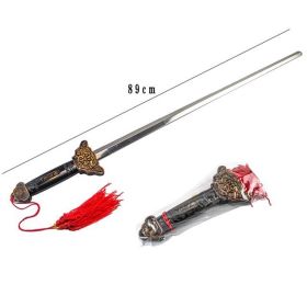 Telescopic Stainless Steel Taiji Sword Without Cutting Edge (Option: Picture color)