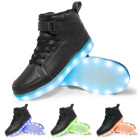 LED Lamp High-top Board Shoe Light Shoes Charging Dancing Shoes (Option: Black-28)